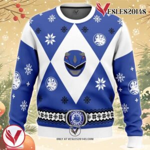 Mighty Morphin Power Rangers Blue Ugly Christmas Sweater, Unique Christmas Gift For Fans - Vesles2014S