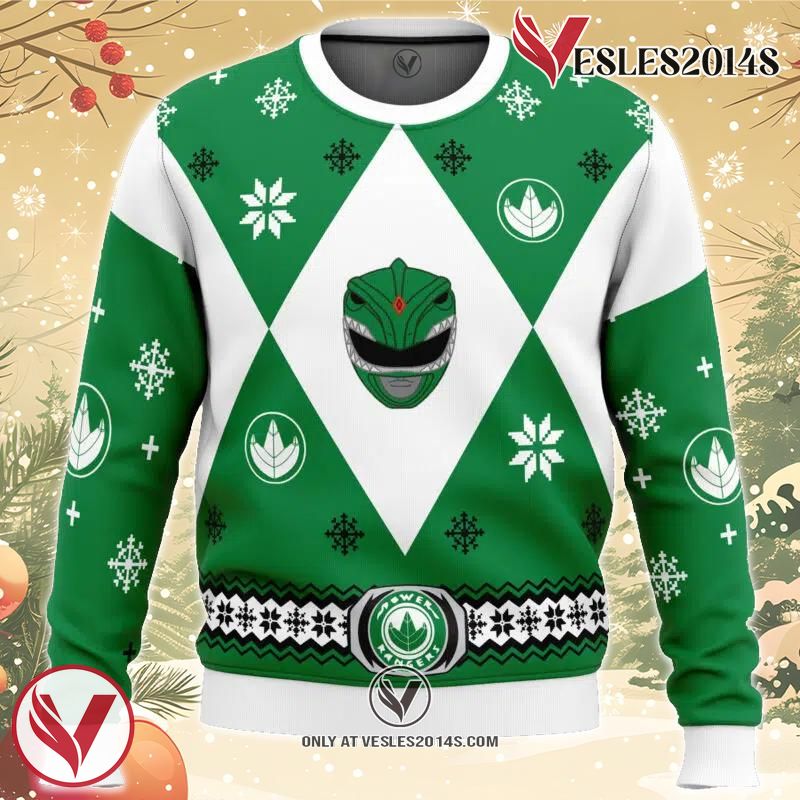 Mighty Morphin Power Rangers Green Ugly Christmas Sweater, Unique Christmas Gift For Fans - Vesles2014S