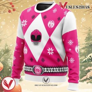 Mighty Morphin Power Rangers Pink Ugly Christmas Sweater, Unique Christmas Gift For Fans - Vesles2014S 1