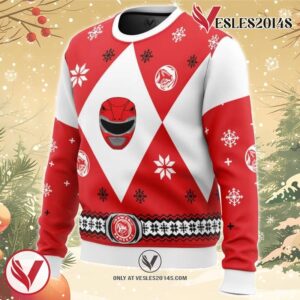 Mighty Morphin Power Rangers Red Ugly Christmas Sweater, Unique Christmas Gift For Fans - Vesles2014S 1