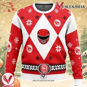 Mighty Morphin Power Rangers Red Ugly Christmas Sweater, Unique Christmas Gift For Fans - Vesles2014S