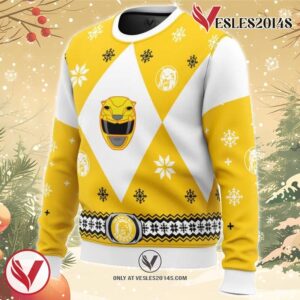 Mighty Morphin Power Rangers Yellow Ugly Christmas Sweater, Unique Christmas Gift For Fans - Vesles2014S 1