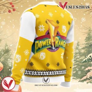 Mighty Morphin Power Rangers Yellow Ugly Christmas Sweater, Unique Christmas Gift For Fans - Vesles2014S 2
