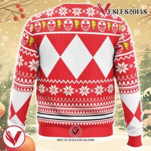 Mighty Morphin Red Ranger Power Rangers Ugly Christmas Sweater, Unique Christmas Gift For Fans - Vesles2014S 1