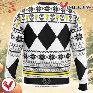 Mighty Morphin White Ranger Power Rangers Ugly Christmas Sweater, Unique Christmas Gift For Fans - Vesles2014S 1