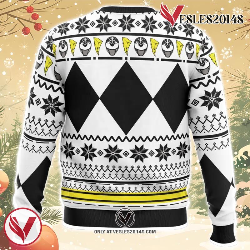 Mighty Morphin White Ranger Power Rangers Ugly Christmas Sweater, Unique Christmas Gift For Fans - Vesles2014S 1