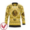 Mighty Morphin Yellow Power Ranger Ugly Christmas Custom Hockey Jersey, Trending Gifts For Fans - Vesles2014s