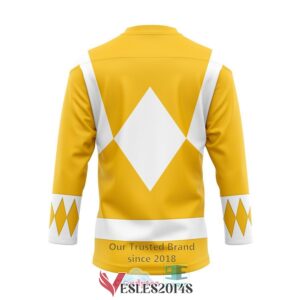 Mighty Morphin Yellow Power Rangers Hockey Jersey, Trending Gifts For Fans - Vesles2014s 1
