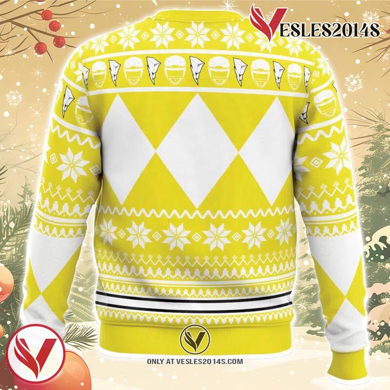 Mighty Morphin Yellow Ranger Power Rangers Ugly Christmas Sweater, Unique Christmas Gift For Fans - Vesles2014S 1