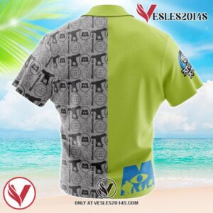Mike and Sully Monsters Inc Hawaiian Button Up Shirt, Perfect Gifts For Anime Lovers - Vesles2014S 1