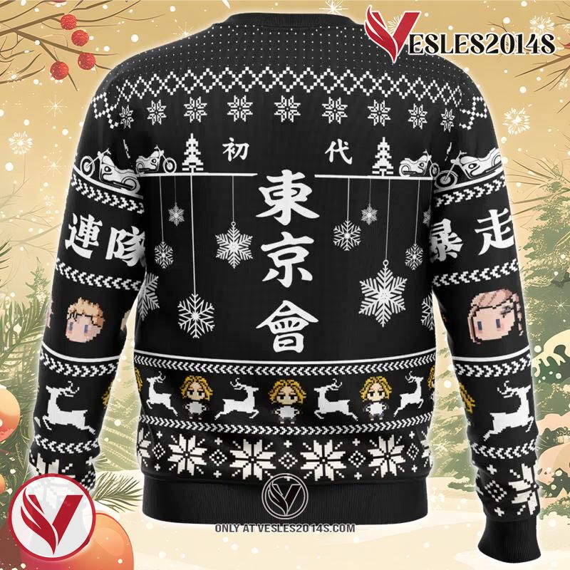 Mikey x Takemichi Christmas Ride Tokyo Revengers Ugly Christmas Sweater, Unique Christmas Gift For Fans - Vesles2014S 1