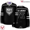 Military Rank KISS Army Black Hockey Jersey - Vesles2014S