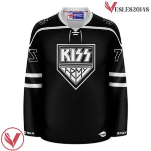 Military Rank KISS Army Black Hockey Jersey - Vesles2014S 2