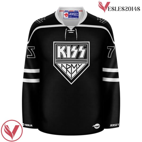 Military Rank KISS Army Black Hockey Jersey - Vesles2014S 2