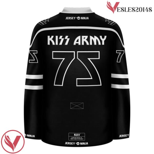 Military Rank KISS Army Black Hockey Jersey - Vesles2014S 3