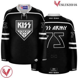 Military Rank KISS Army Black Hockey Jersey - Vesles2014S
