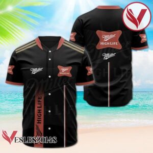 Miller High Life Black Label Logo Baseball Jersey, Perfect Gifts For Fans - Vesles2014S