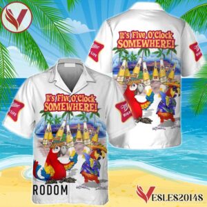 Miller High Life Funny Parrot Hawaiian Shirt, Best Summer Gifts For Fans - Vesles2014S 1