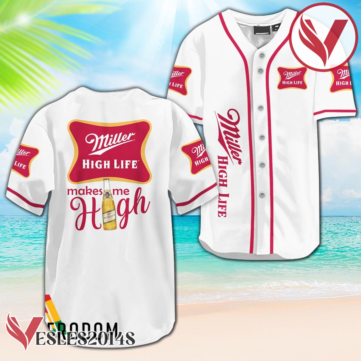 Miller High Life Make Me High Baseball Jersey, Perfect Gifts For Fans - Vesles2014S