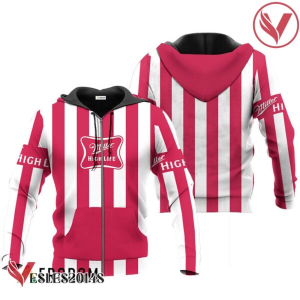 Miller High Life Pink Vintage Striped Hoodie & Zip Hoodie - Vesles2014S 1