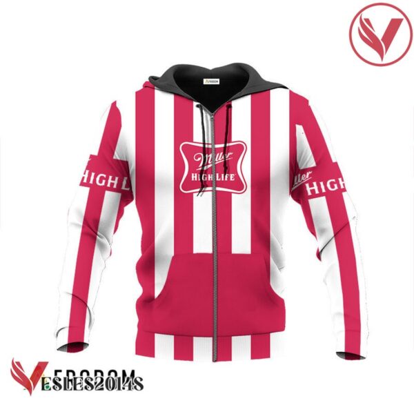 Miller High Life Pink Vintage Striped Hoodie & Zip Hoodie - Vesles2014S 3