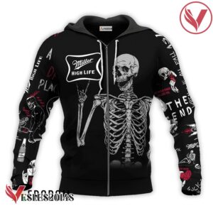 Miller High Life Rock And Roll Skeleton Skull Hoodie & Zip Hoodie - Vesles2014S 2