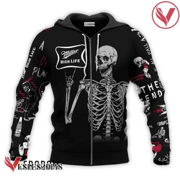 Miller High Life Rock And Roll Skeleton Skull Hoodie & Zip Hoodie - Vesles2014S 2