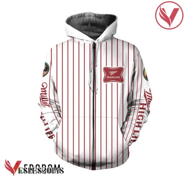 Miller High Life White Vertical Striped Hoodie & Zip Hoodie - Vesles2014S 2