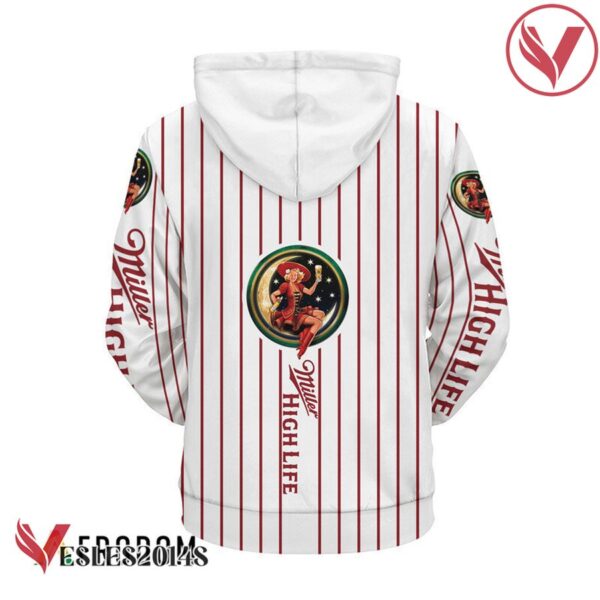 Miller High Life White Vertical Striped Hoodie & Zip Hoodie - Vesles2014S 3