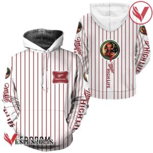 Miller High Life White Vertical Striped Hoodie & Zip Hoodie - Vesles2014S