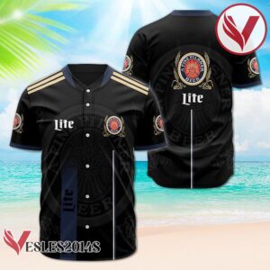 Miller Lite Black Label Logo Baseball Jersey, Perfect Gifts For Fans - Vesles2014S