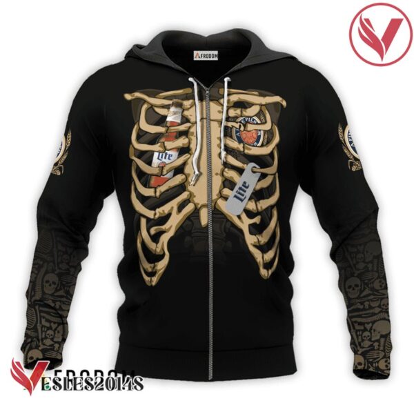 Miller Lite Skeleton Ribcage Hoodie & Zip Hoodie - Vesles2014S 2