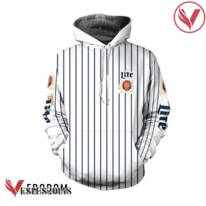 Miller Lite White Vertical Striped Hoodie & Zip Hoodie - Vesles2014S 1