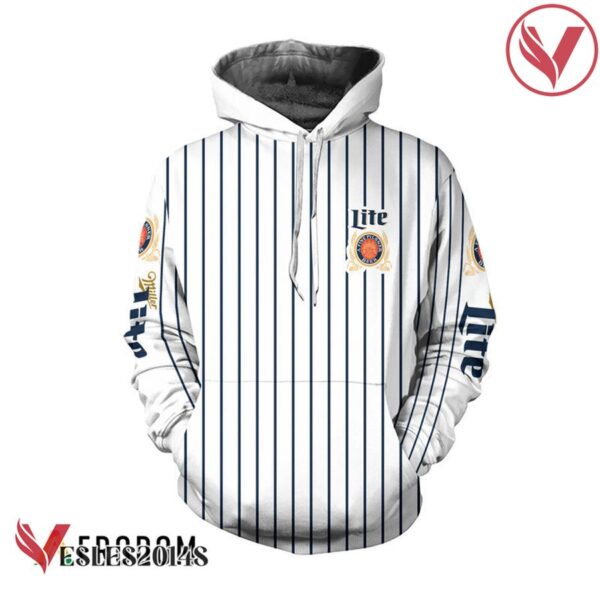 Miller Lite White Vertical Striped Hoodie & Zip Hoodie - Vesles2014S 1