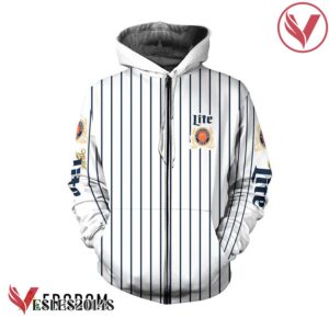 Miller Lite White Vertical Striped Hoodie & Zip Hoodie - Vesles2014S 2