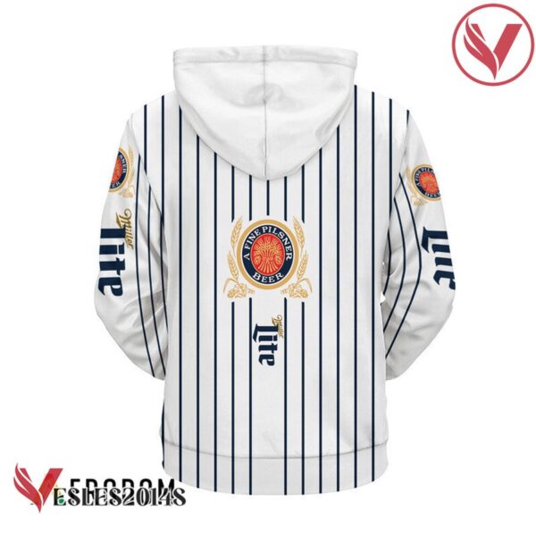 Miller Lite White Vertical Striped Hoodie & Zip Hoodie - Vesles2014S 3