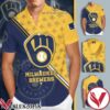 Milwaukee Brewers Cobalt Yellow Hawaiian Shirt And Short, Unique Gifts For Friends - Vesles2014S 1
