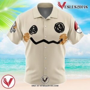 Mimikyu Face Pokemon Button Up  Hawaiian Shirt