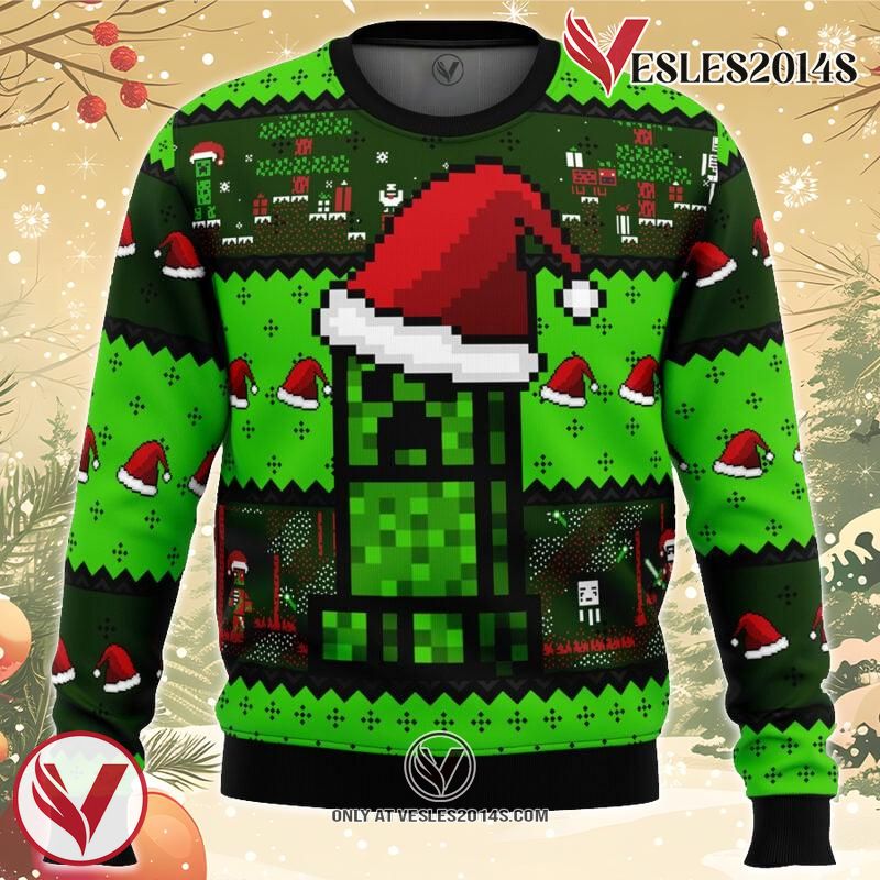 Minecraft Creepr Ugly Christmas Sweater, Unique Christmas Gift For Fans - Vesles2014S
