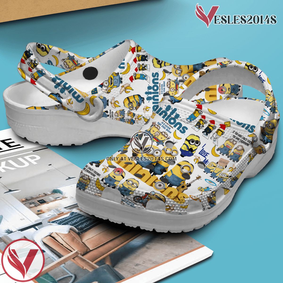 Minions Cartoon Crocs Crocband Clogs Shoes Comfortable For Men Women and Kids Style 10, Unique Gift From Vesles2014S 2