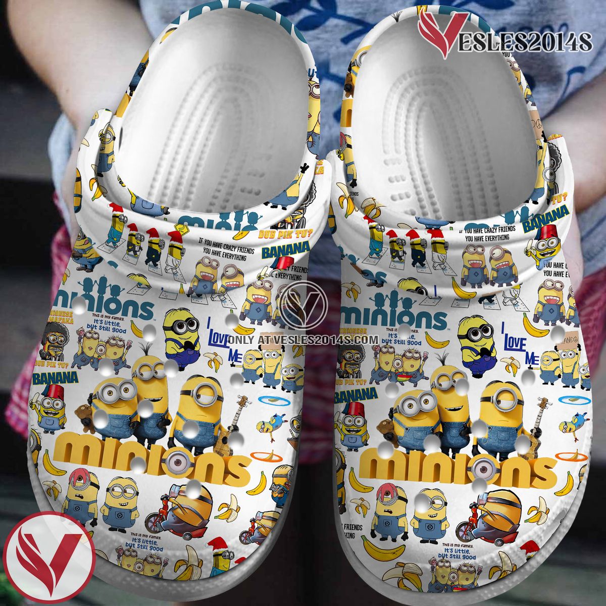 Minions Cartoon Crocs Crocband Clogs Shoes Comfortable For Men Women and Kids Style 10, Unique Gift From Vesles2014S