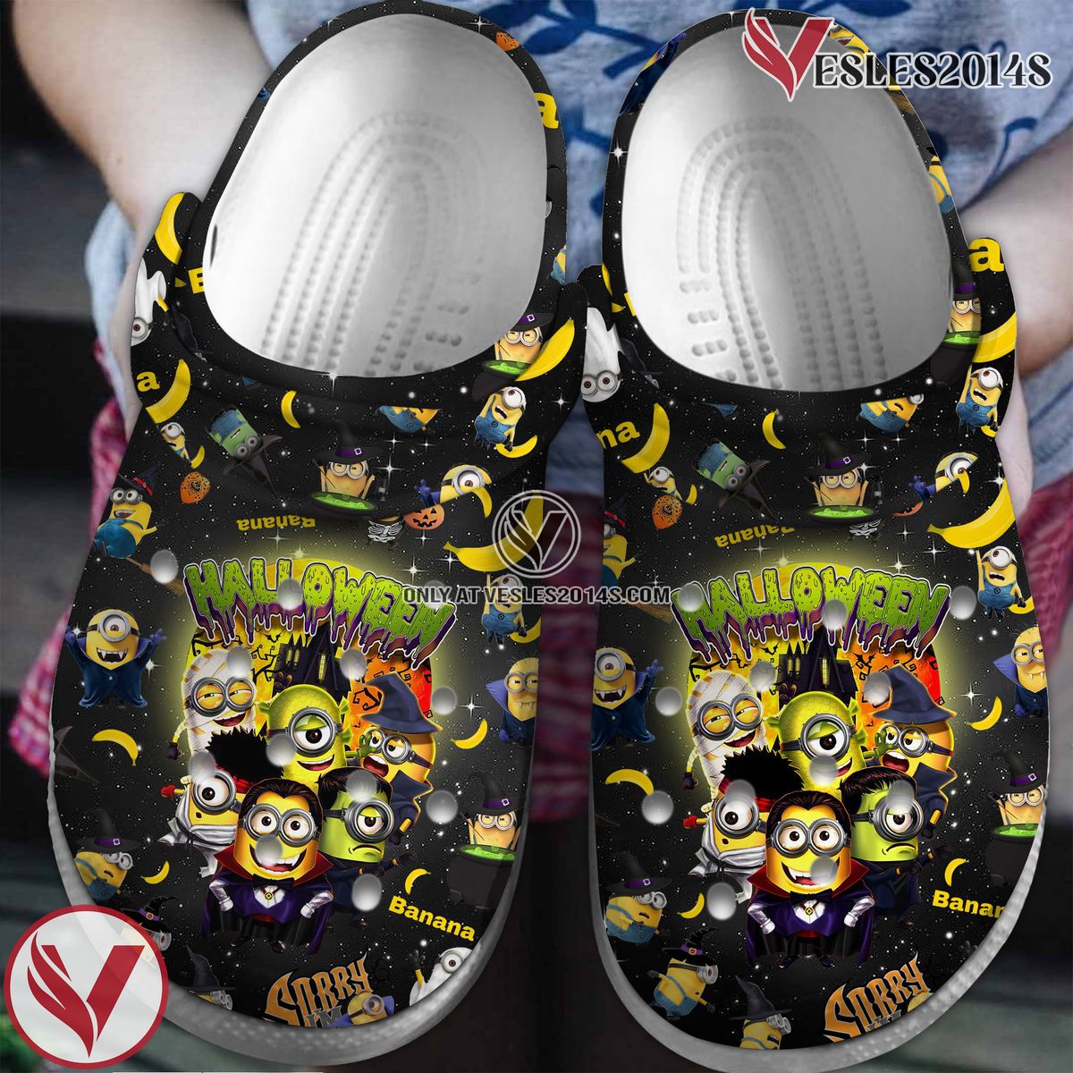 Minions Cartoon Crocs Crocband Clogs Shoes Comfortable For Men Women and Kids Style 6, Unique Gift From Vesles2014S