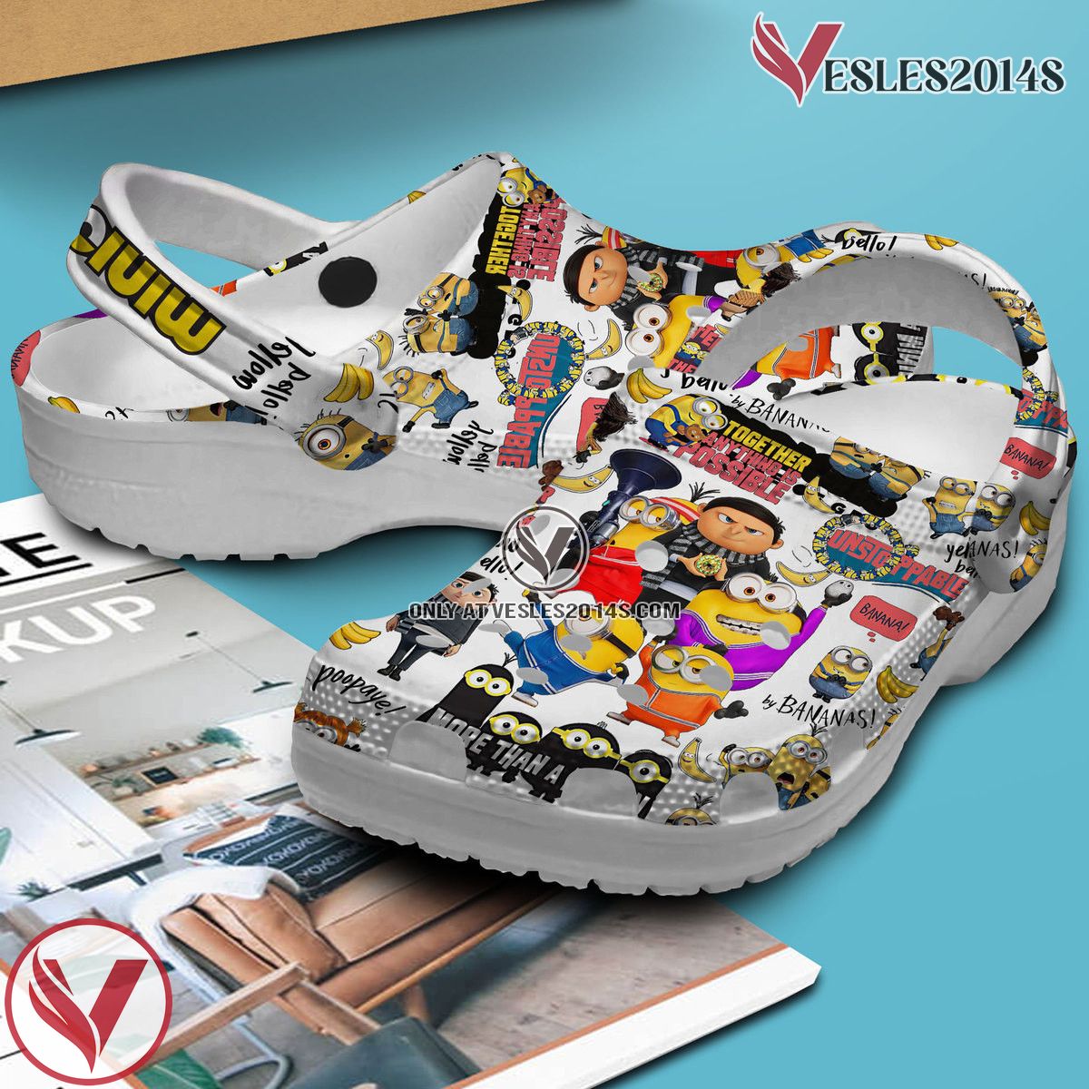 Minions Cartoon Crocs Crocband Clogs Shoes Comfortable For Men Women and Kids Style 8, Unique Gift From Vesles2014S 3