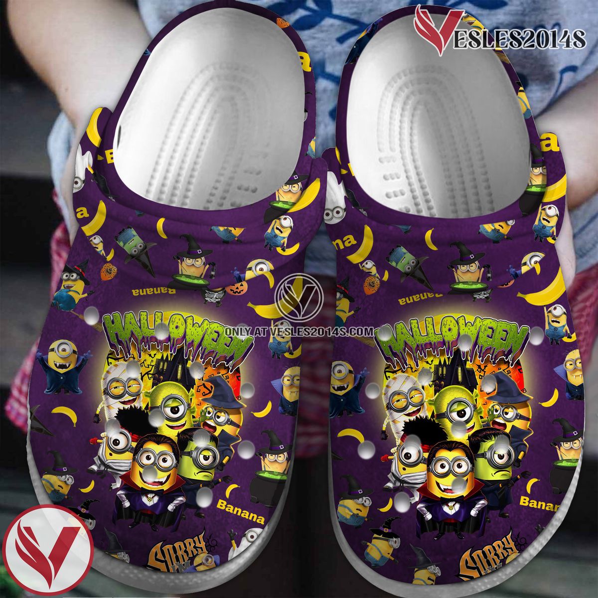 Minions Cartoon Crocs Crocband Clogs Shoes Comfortable For Men Women and Kids Style 9, Unique Gift From Vesles2014S