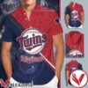 Minnesota Twins Blue Red Hawaiian Shirt And Short, Unique Gifts For Friends - Vesles2014S 1