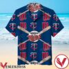 Minnesota Twins Logo And Baseball Bat Navy Hawaiian Shirt, Unique Gifts For Friends - Vesles2014S 1