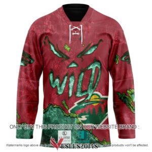 Minnesota Wild Blood Personalized Hockey Jersey Shirt, Trending Gifts For Fans - Vesles2014s