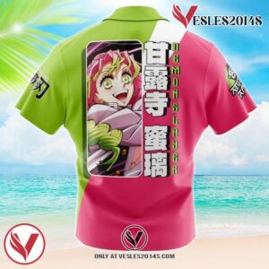 Mitsuri Kanroji V2 Demon Slayer Hawaiian Button Up Shirt, Perfect Gifts For Anime Lovers - Vesles2014S 1