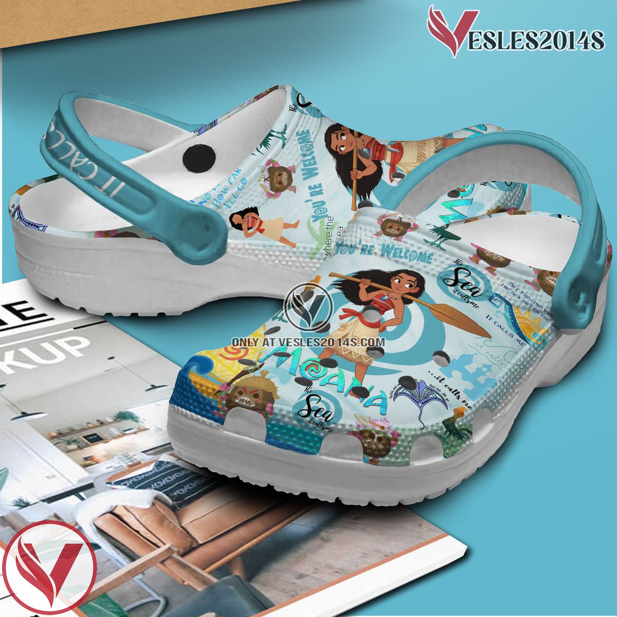 Moana Cartoon Crocs Crocband Clogs Shoes Comfortable For Men Women and Kids, Unique Gift From Vesles2014S 3