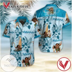 Moana Hawaiian Graphic Print Short Sleeve Hawaiian Casual Shirt Vesles2014S 1